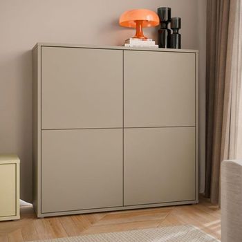 Alice Springs Taupe 4 Door Large Storage Cabinet