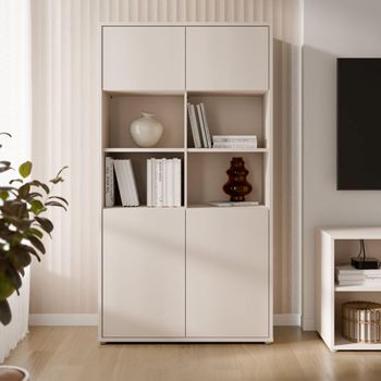 Alice Springs Sand Storage 4 Door Wide Cabinet
