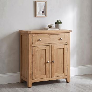 Melbourne Country Oak Hall Cabinet - 2 Door - 1 Drawer - Rustic