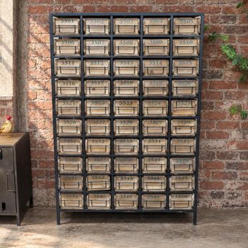 Wood and Metal Multi Drawer 7 Drawer Large Storage Unit