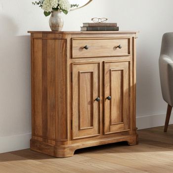 Nalandra Mango Wood 2 Door 1 Drawer Hall Cabinet