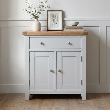 Melbourne French Grey Painted 2 Door 1 Drawer Hall Cabinet