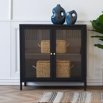Dalby Black Metal 2 Door Cabinet