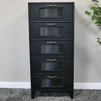Storage 5 Door Cabinet Industrial Black Metal