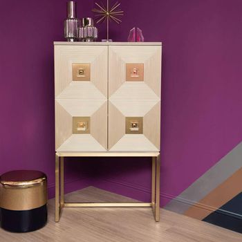 Duvali Silver and Gold 2 Door Hall Cabinet