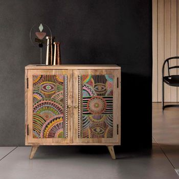 Emelia Painted Mango Wood 2 Door Hall Cabinet