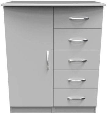 Eve Grey 1 Door 5 Drawer Hall Cabinet