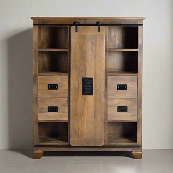 Iron Works Mango Wood 1 Door Cabinet