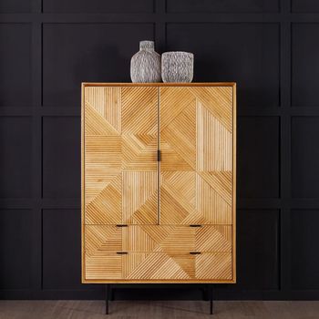 Jakara Natural Wood 2 Door Hall Cabinet