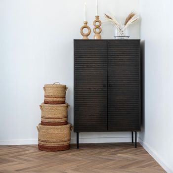 Kyoto Smoked Oak 2 Door Hall Cabinet