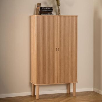 Langley Oak 2 Door Fluted Hall Cabinet