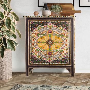 Lecce Black Mango Wood Painted 2 Door Hall Cabinet