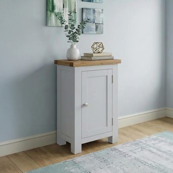 Lundy Grey Painted 1 Door Small Hall Cabinet