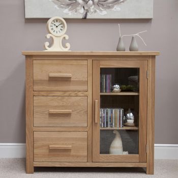 Opus Oak Glazed 1 Door 3 Drawer Chest