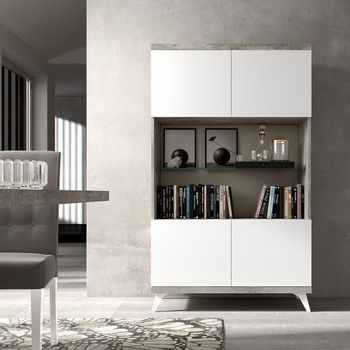 Modern Treviso White Grey 2 Door Vitrine