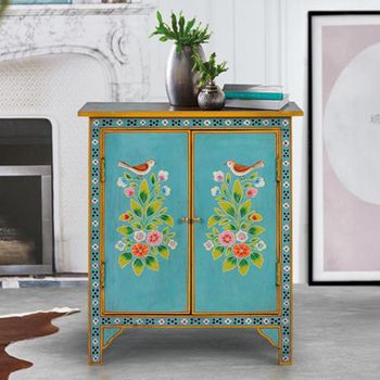 Peletier Painted Mango Wood 2 Door Hall Cabinet
