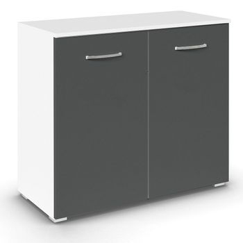 Aditio 2 Door Cupboard Alpine White and Metallic Dark Grey
