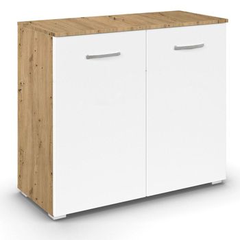 Aditio 2 Door Cupboard Artisan Oak and Alpine White