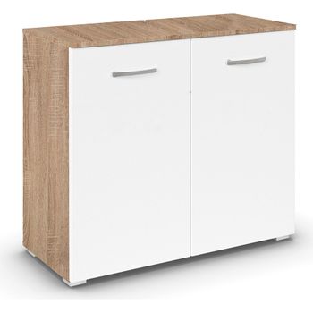 Aditio 2 Door Cupboard Sonoma Oak and Alpine White