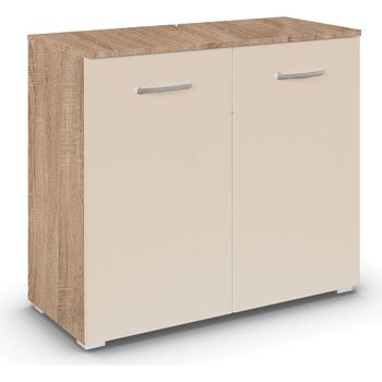 Aditio 2 Door Cupboard Sonoma Oak and Champagne