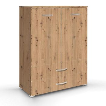 Aditio 2 Door Cupboard 2 Bottom Drawer Artisan Oak