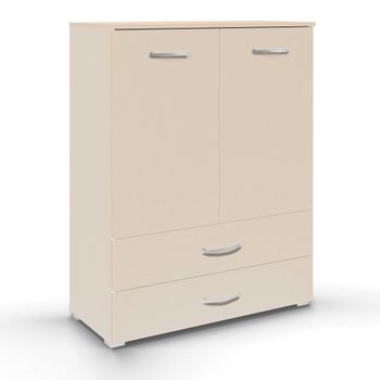 Aditio 2 Door Cupboard 2 Bottom Drawer Champagne