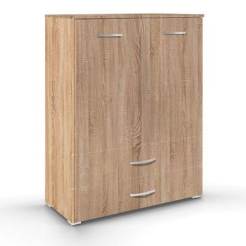 Aditio 2 Door Cupboard 2 Bottom Drawer Sonoma Oak