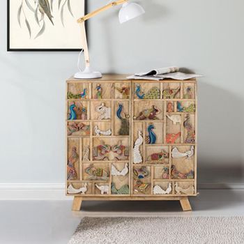 Safari Mango Wood 2 Door Hall Cabinet