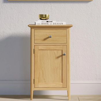 Selene Oak 1 Door 1 Drawer Small Cupboard