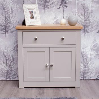 Diamond Painted Grey Solid Wood Occasional 2 Door Cupboard