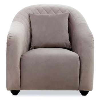 Fifi Grey Velvet Fabric Armchair