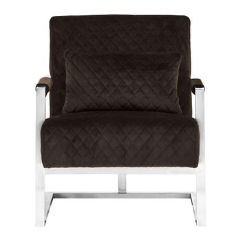 Gatsby Black Velvet Fabric with Silver Metal Armchair