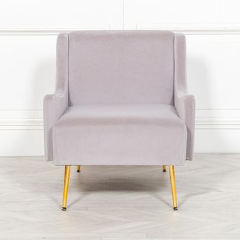 Accent Grey Velvet Armchair