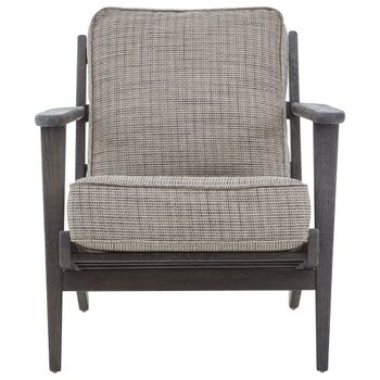 Hector Grey Fabric with Black American Oak Armchair