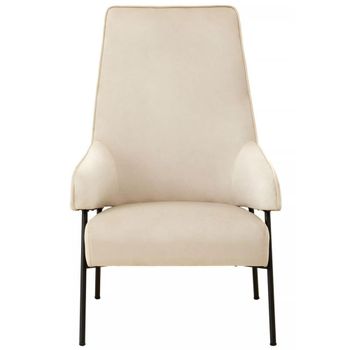 Henia Cream Velvet Fabric Armchair