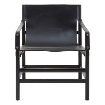 Kendari Black Leather Armchair