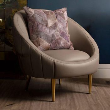 Lagero Brown Faux Leather Armchair