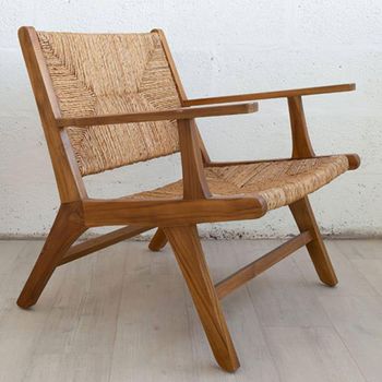 Lovina Teak Wood and Rattan Armchair