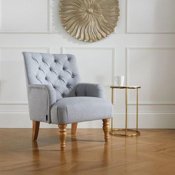 Padstow Highback Grey Fabric Armchair