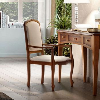 Giotto Italian Walnut Wooden and Fabric Sofa Armchair