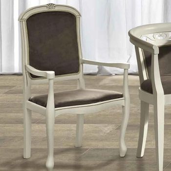 Nostalgia Italian Bianco Antico Eco Leather Nabuk Armchair