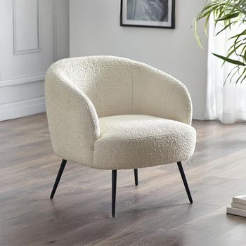 Gigi Ivory Boucle Fabric Accent Chair
