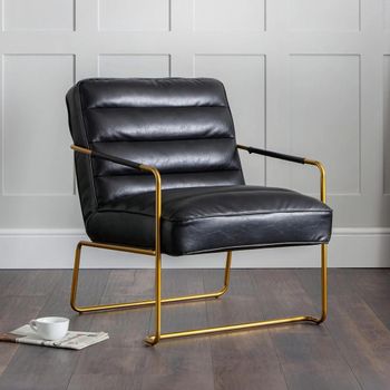 Giorgio Black Faux Leather Sofa Armchair
