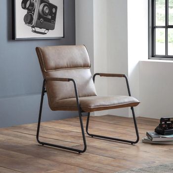 Gramercy Brown Leather Accent Chair