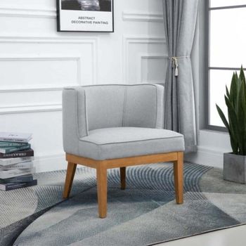 Lucille Accent Herringbone Grey Fabric Armchair
