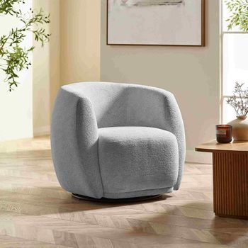 Bowline Grey Fabric Swivel Accent Chair