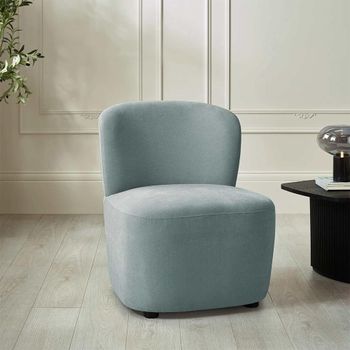 Lunetta Blue Chenille Fabric Accent Chair