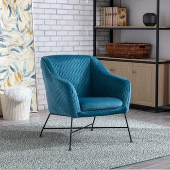 Cleo Blue Fabric Accent Chair