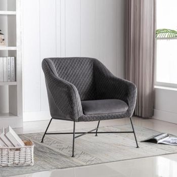 Cleo Grey Fabric Accent Chair