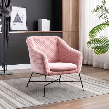 Cleo Pink Fabric Accent Chair